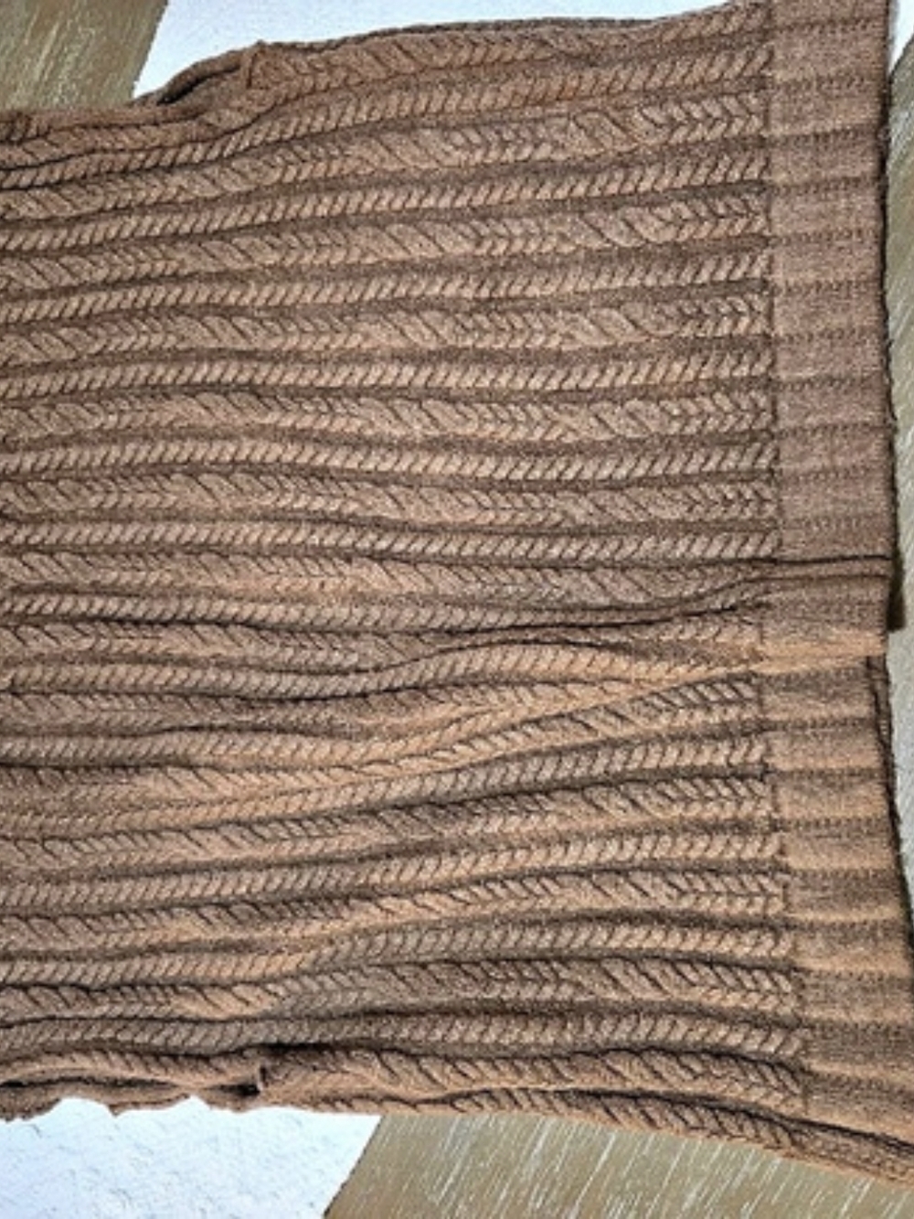 VIGOSS Ribbed Sweater in Brown Size Small